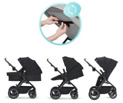 Kinderkraft B-Tour Deep Black 3-in-1 Combi Kinderwagen Incl. Autostoel KSBTOU00BLK3000 -KinderReisWereldNederland kinderkraft b tour 3 in 1 deep black wandelwagen ksbtou00blk3000 11