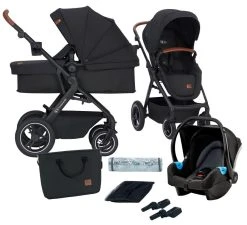 Kinderkraft B-Tour Deep Black 3-in-1 Combi Kinderwagen Incl. Autostoel KSBTOU00BLK3000