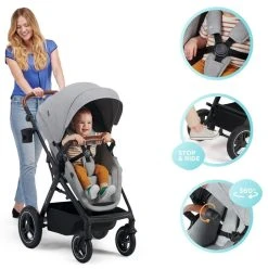 Kinderkraft B-Tour Silver Grey 3-in-1 Combi Kinderwagen Incl. Autostoel KSBTOU00LGR3000 -KinderReisWereldNederland kinderkraft b tour 3 in 1 silver grey wandelwagen ksbtou00lgr3000 10 1920x1920