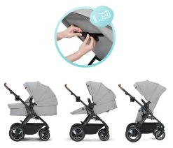 Kinderkraft B-Tour Silver Grey 3-in-1 Combi Kinderwagen Incl. Autostoel KSBTOU00LGR3000 -KinderReisWereldNederland kinderkraft b tour 3 in 1 silver grey wandelwagen ksbtou00lgr3000 12 1920x1920