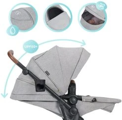 Kinderkraft B-Tour Silver Grey 3-in-1 Combi Kinderwagen Incl. Autostoel KSBTOU00LGR3000 -KinderReisWereldNederland kinderkraft b tour 3 in 1 silver grey wandelwagen ksbtou00lgr3000 8 1920x1920