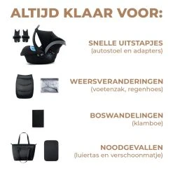 Kinderkraft Prime 2 Venezian Black 3-in-1 Kinderwagen Incl. Autostoel KSPRIM02BLK3000 -KinderReisWereldNederland kinderkraft prime 2 venezian black 3in1 kinderwagen ksprim02blk3000 3