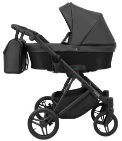 Kunert Lazzio Black Eco-Leather 2-in-1 Kinderwagen LAZ-11-BLACK -KinderReisWereldNederland kunert lazzio black eco leather 2 in 1 kinderwagen laz 11 black