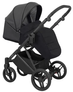 Kunert Lazzio Black Eco-Leather 2-in-1 Kinderwagen LAZ-11-BLACK -KinderReisWereldNederland kunert lazzio black eco leather 2 in 1 kinderwagen laz 11 black 3
