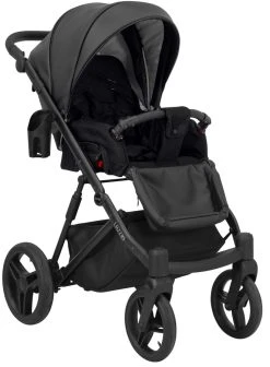 Kunert Lazzio Black Eco-Leather 2-in-1 Kinderwagen LAZ-11-BLACK -KinderReisWereldNederland kunert lazzio black eco leather 2 in 1 kinderwagen laz 11 black 4