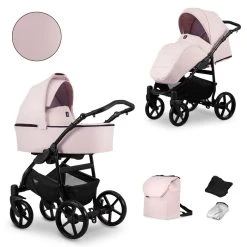 Kunert Mata Black Pink 2-in-1 Combi Kinderwagen MATA-06-BLACK -KinderReisWereldNederland kunert mata black pink 2 in 1 combi kinderwagen mata 06 black 4