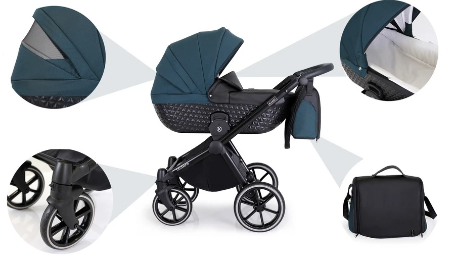 Kunert Talisman Black Flowers 2-in-1 Kinderwagen TA-01-BLACK 14 Kunert Talisman Black Flowers 2-in-1 Kinderwagen TA-01-BLACK - Afbeelding 14