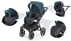 Kunert Talisman Black Green 2-in-1 Kinderwagen TA-04-BLACK -KinderReisWereldNederland kunert talisman black green 2 in 1 kinderwagen ta 04 black 17 1