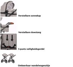 Lorelli Alexa Pearl Beige 3-in-1 Combi Kinderwagen Incl. Autostoel 1002129-2182D -KinderReisWereldNederland lorelli 3 in 1 combi kinderwagen incl. autostoel 1002129