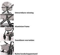 Lorelli Alexa Pearl Beige 3-in-1 Combi Kinderwagen Incl. Autostoel 1002129-2182D -KinderReisWereldNederland lorelli 3 in 1 combi kinderwagen incl. autostoel 1002129 1