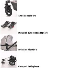 Lorelli Alexa Pearl Beige 3-in-1 Combi Kinderwagen Incl. Autostoel 1002129-2182D -KinderReisWereldNederland lorelli 3 in 1 combi kinderwagen incl. autostoel 1002129 2