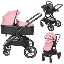 Lorelli Viola Pink 3-in-1 Combi Kinderwagen Incl. Comet Autostoel