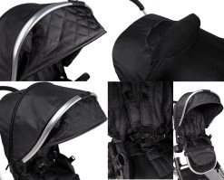 Ding Amigo Black/Silver Tandem Duowagen DI-191704 -KinderReisWereldNederland mamaloes ding amigo black sliver combinaties details