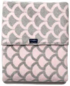 Zaffiro Grijs & Lichtroze Halve Cirkels 75 X 100 Cm Wiegdeken 40726