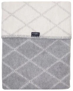 Zaffiro Grijs & Ecru Ruitjes 75 X 100 Cm Wiegdeken 43109